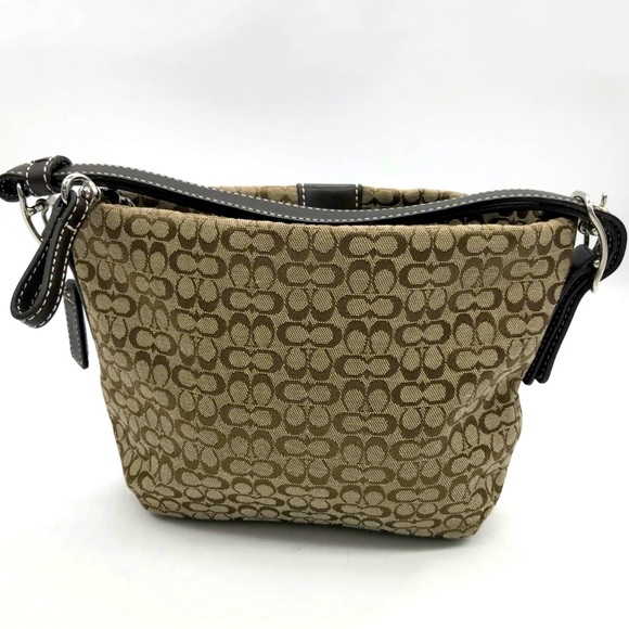 Coach Phoebe E3K-4771 Authentic Brown Logo Mini Bag Purse, silver hardware - Picture 4 of 12